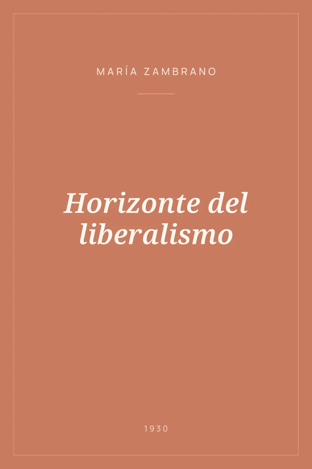 Portada de Horizonte del liberalismo