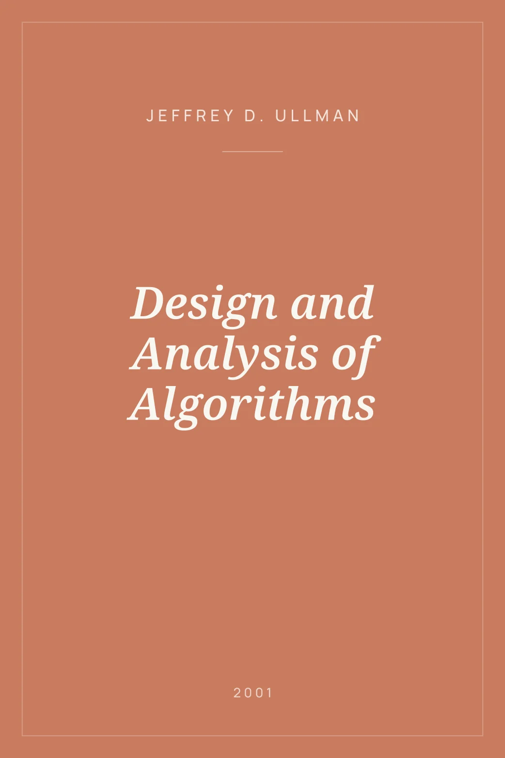 Portada de Design and Analysis of Algorithms