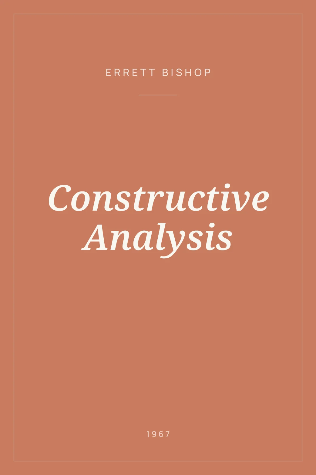 Portada de Constructive Analysis