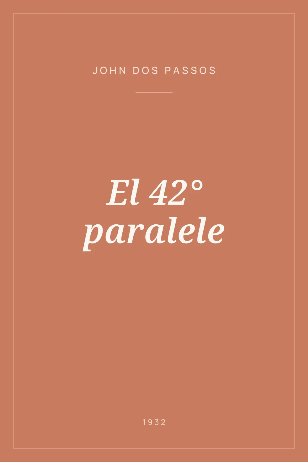 Portada de El 42° paralele
