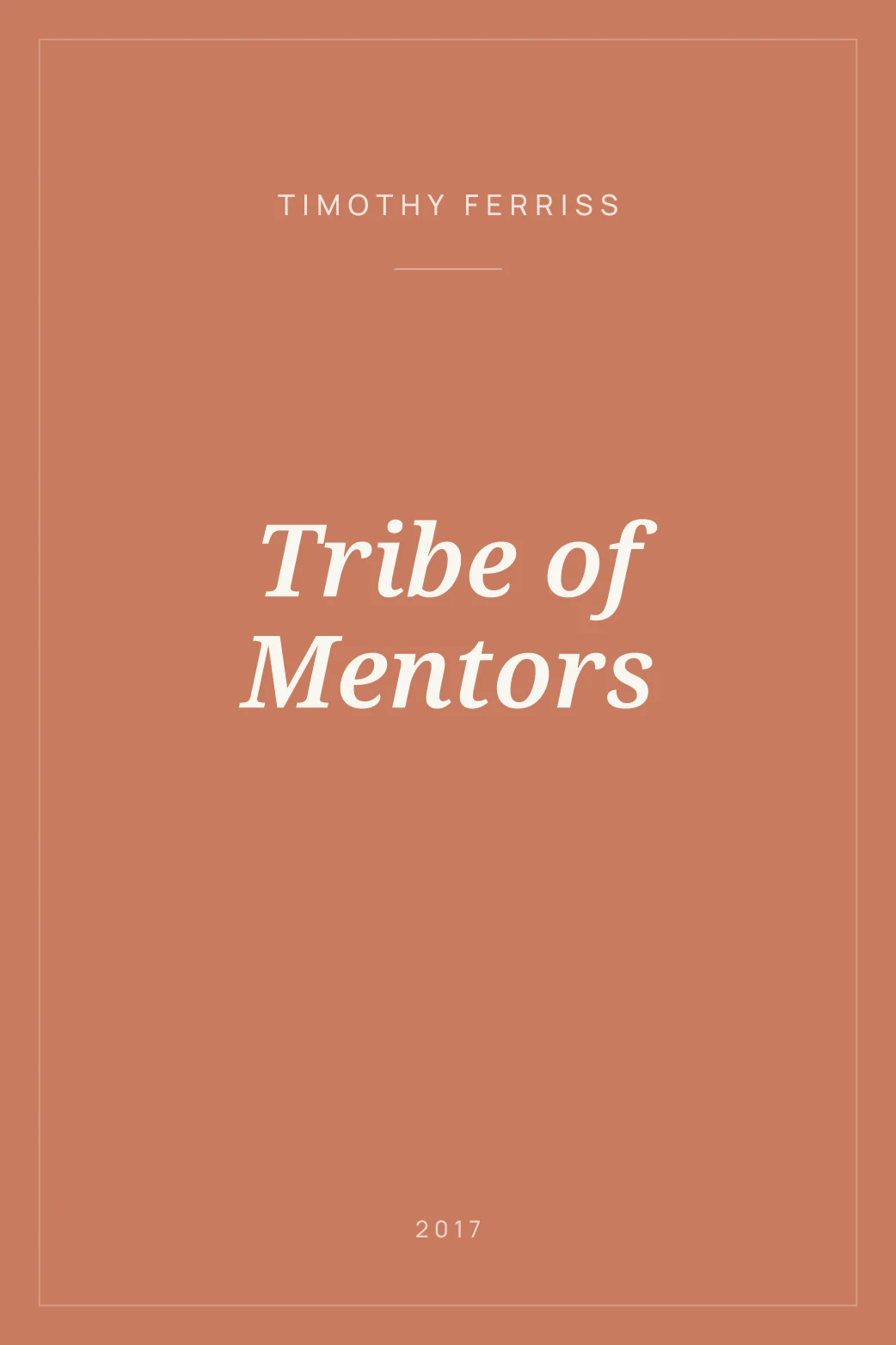 Portada de Tribe of Mentors