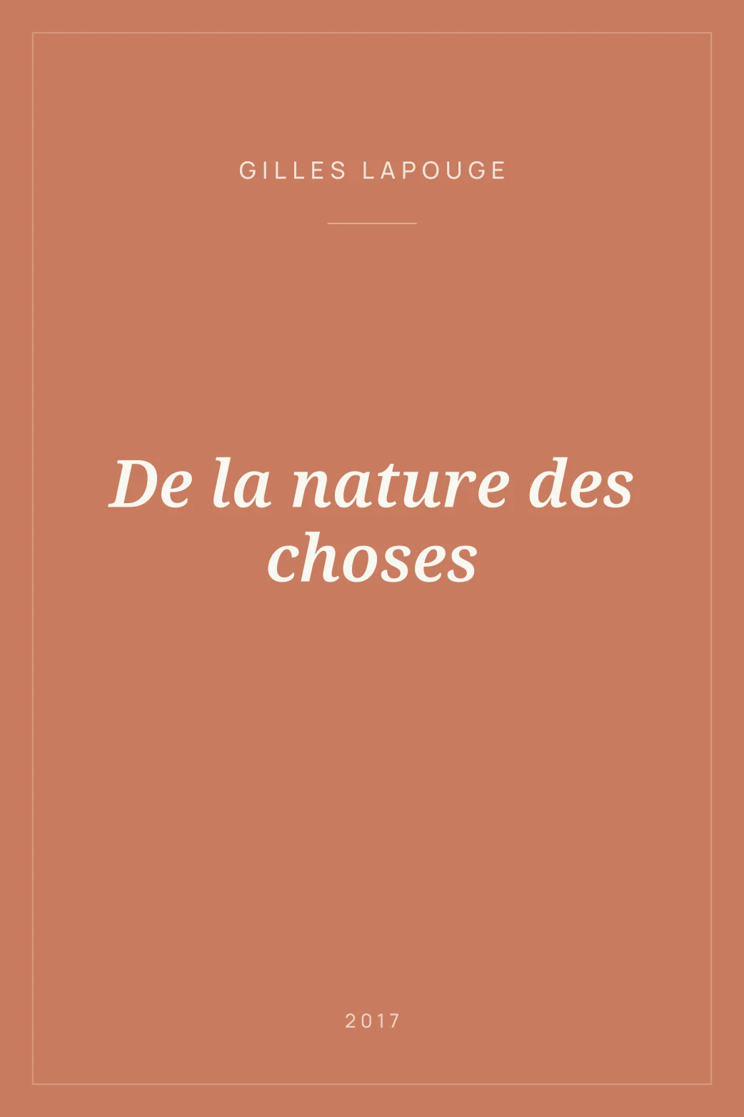 Portada de De la nature des choses