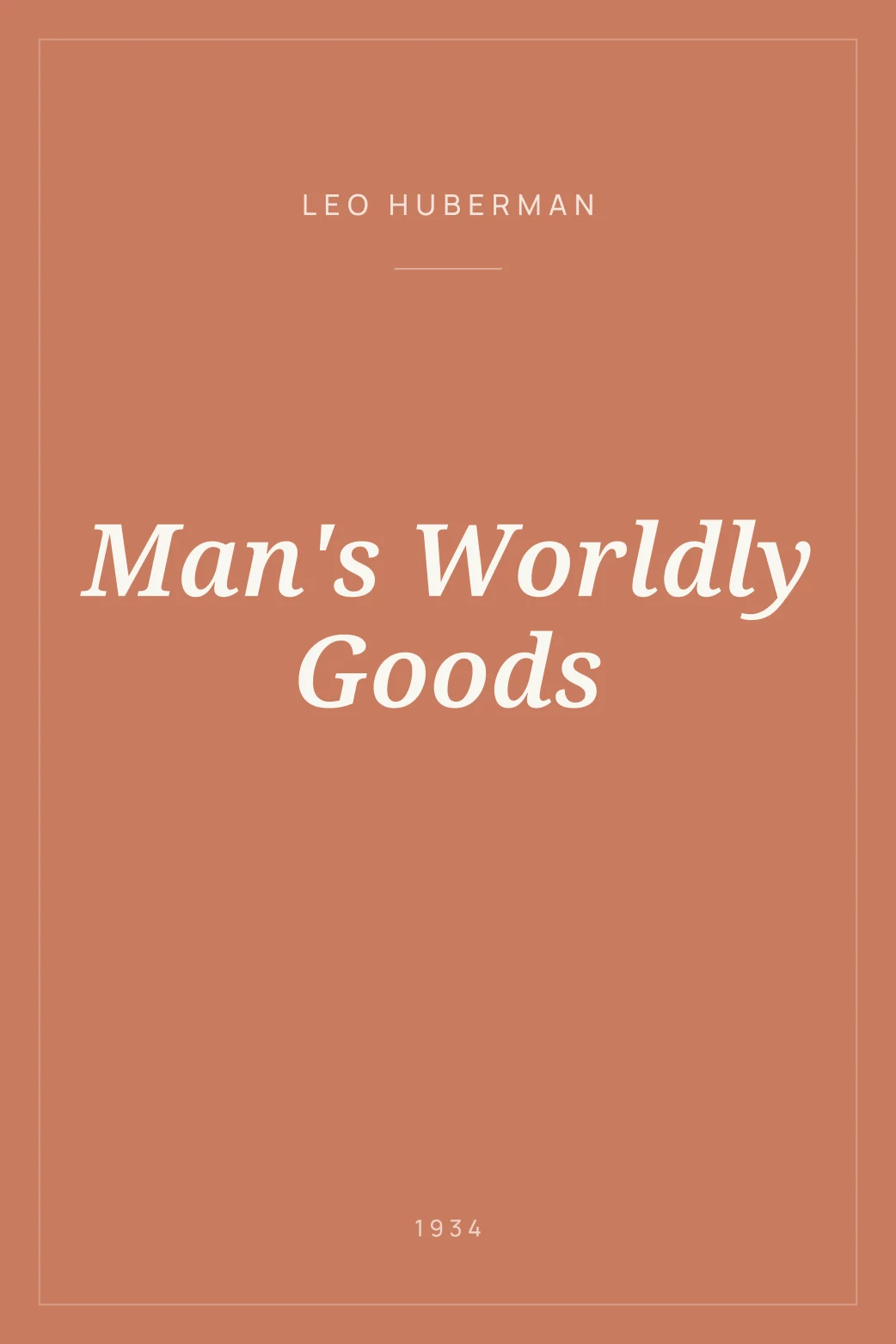 Portada de Man's Worldly Goods
