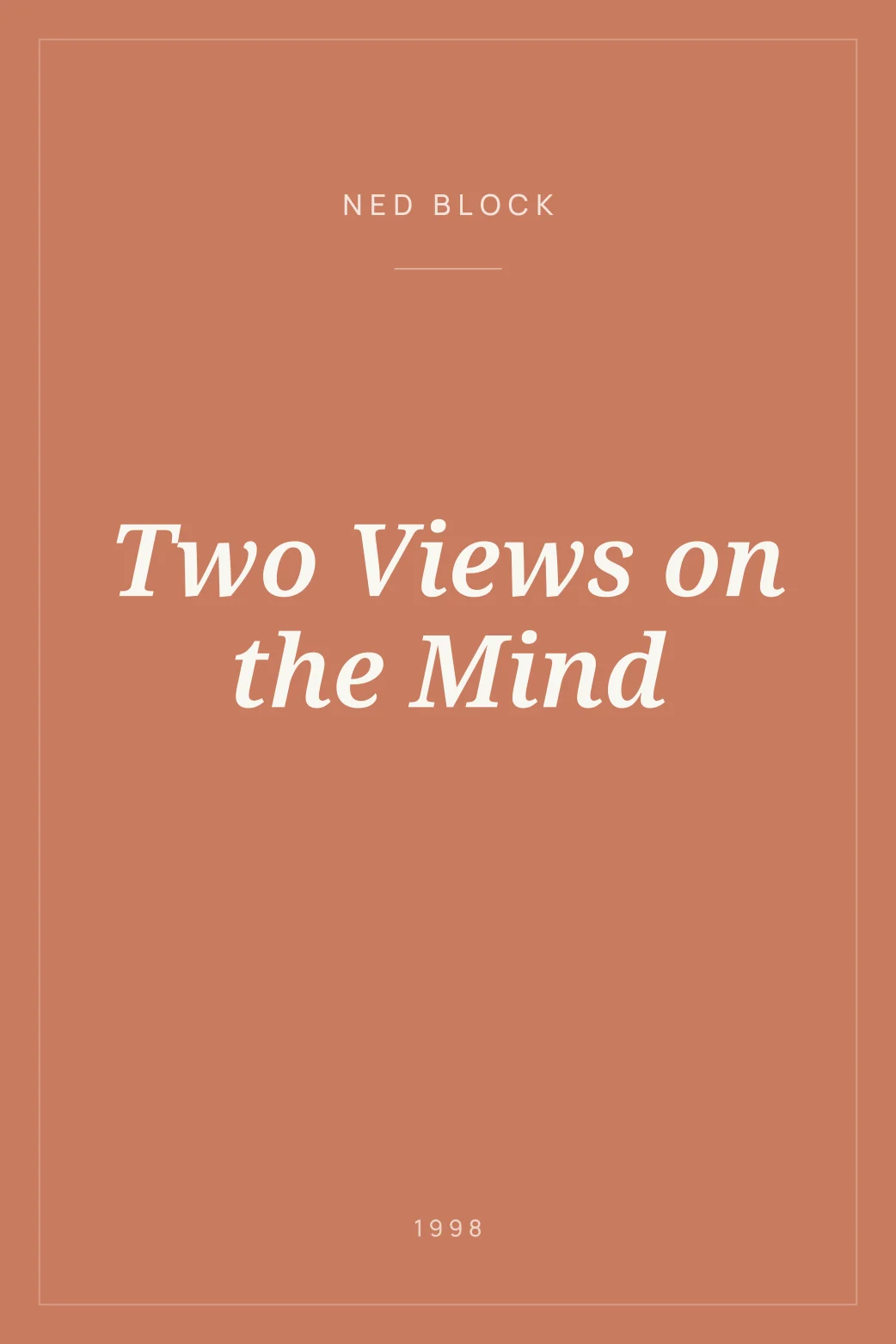 Portada de Two Views on the Mind