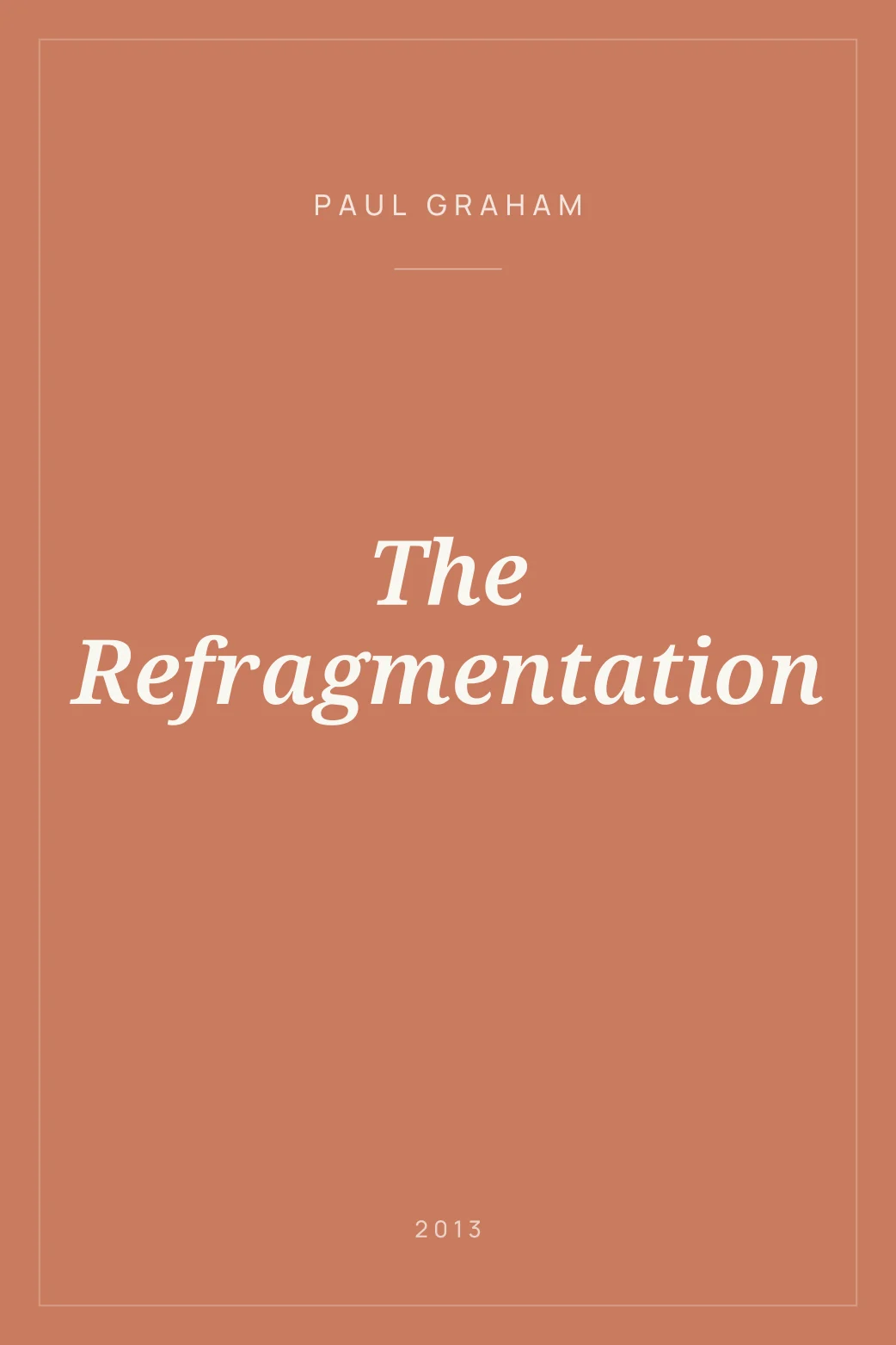Portada de The Refragmentation