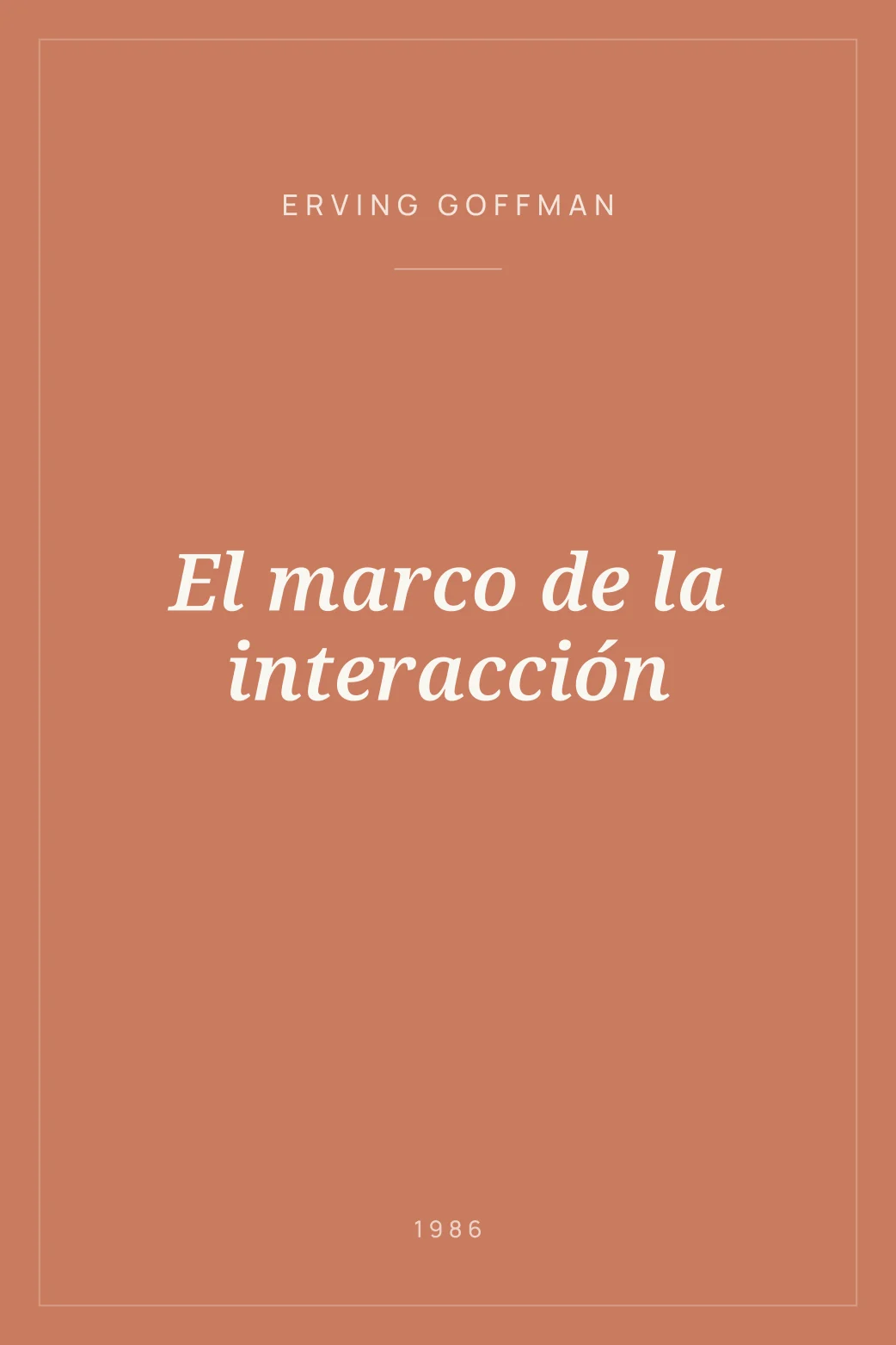 Portada de El marco de la interacción