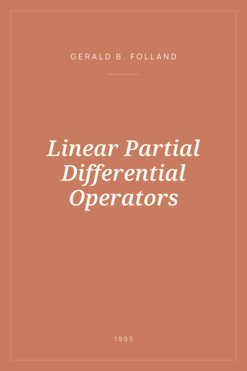 Portada de Linear Partial Differential Operators