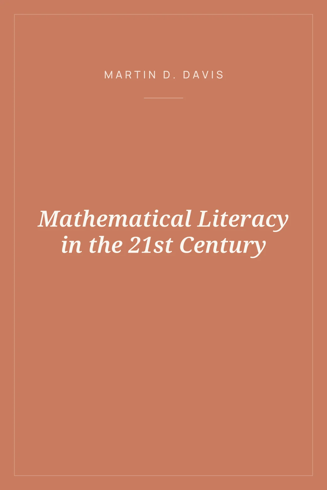 Portada de Mathematical Literacy in the 21st Century