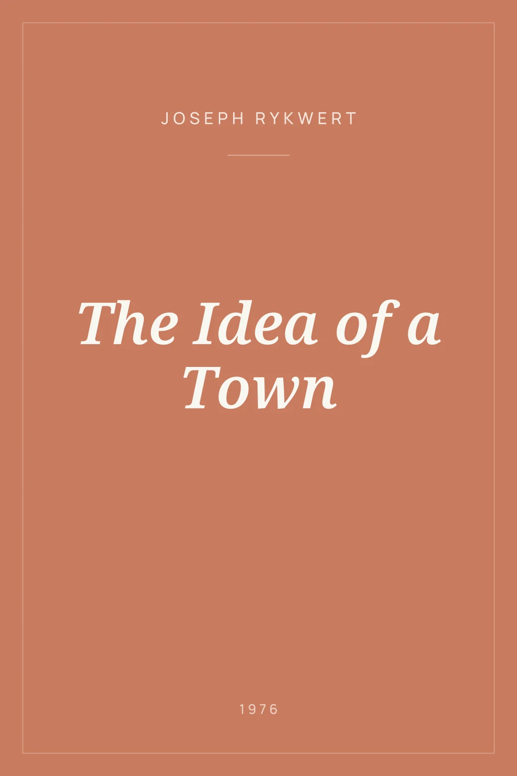 Portada de The Idea of a Town