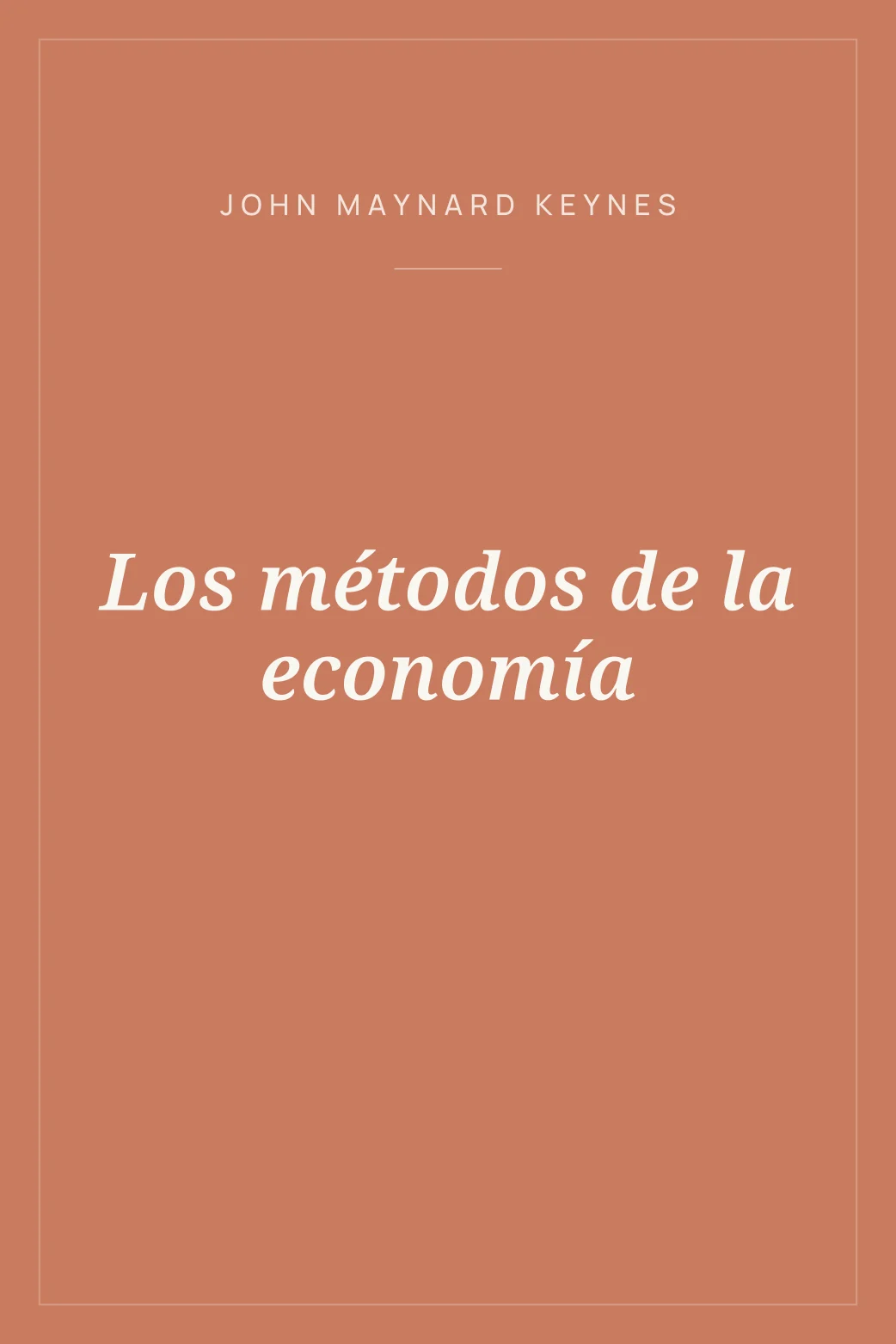 Portada de Los métodos de la economía