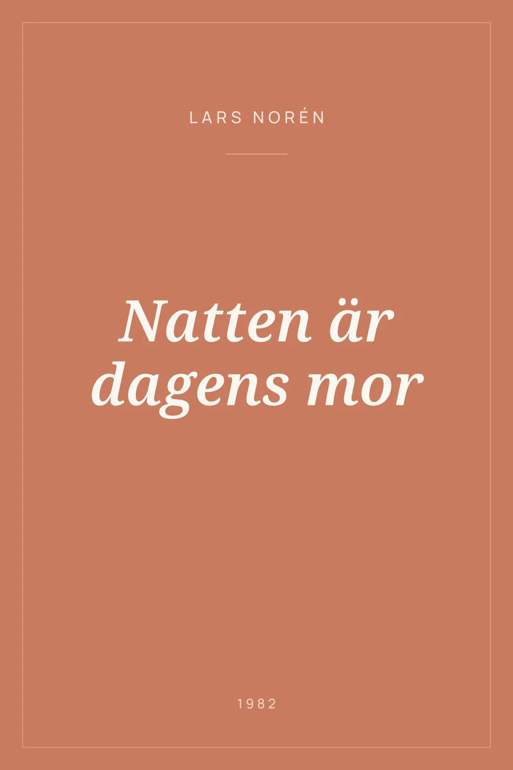 Portada de Natten är dagens mor