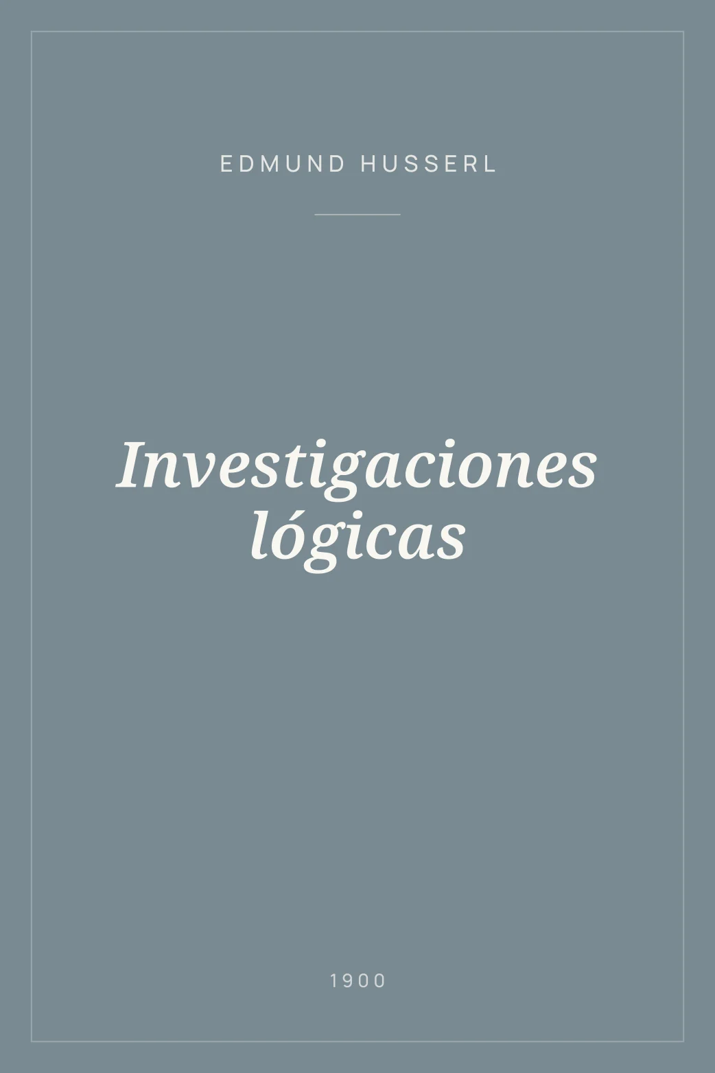 Portada de Investigaciones lógicas