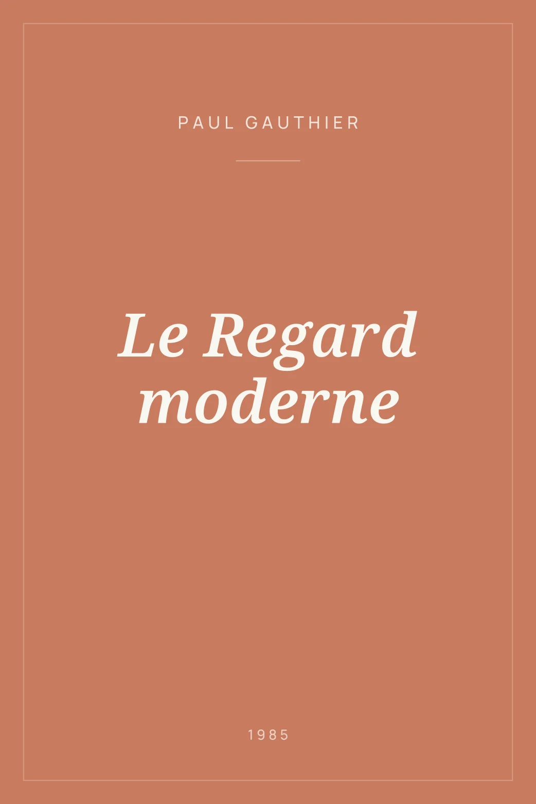 Portada de Le Regard moderne