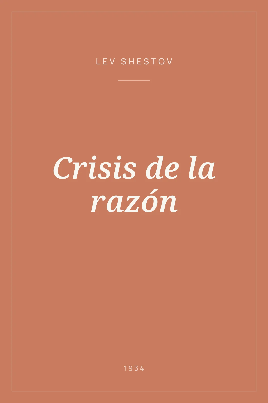 Portada de Crisis de la razón