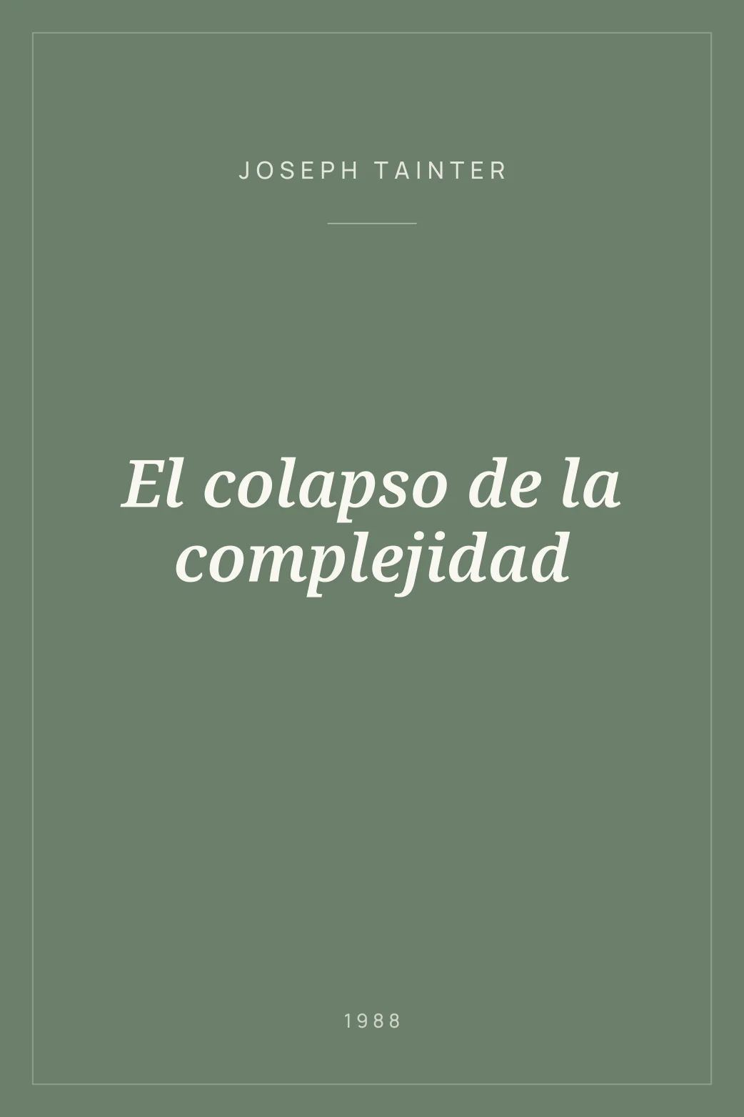 Portada de El colapso de la complejidad