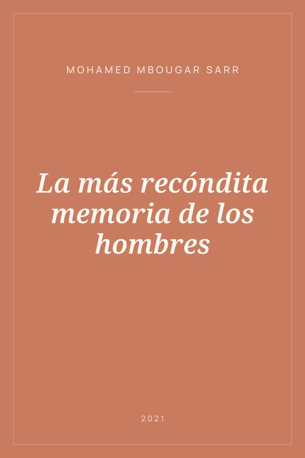 Portada de La más recóndita memoria de los hombres