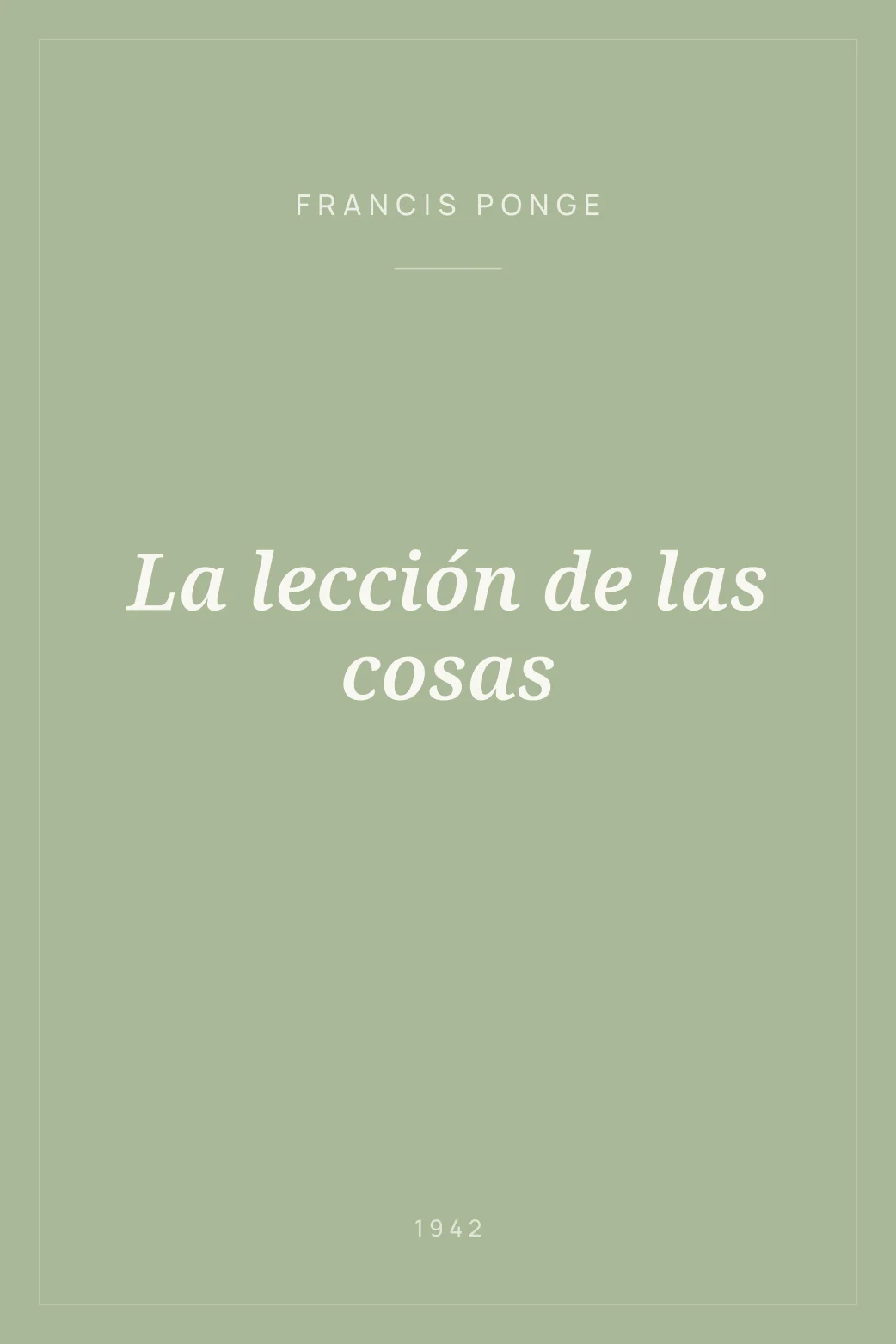 Portada de La lección de las cosas